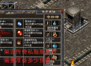 架设传奇私服服务器需要准备多少预算? 架设传奇私服服务器需要准备多少预算?
