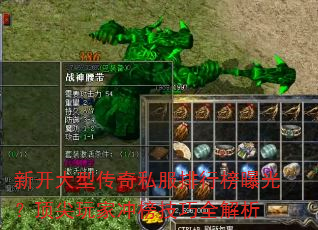 新开大型传奇私服排行榜曝光?顶尖玩家冲榜技巧全解析 新开大型传奇私服排行榜曝光?顶尖玩家冲榜技巧全解析