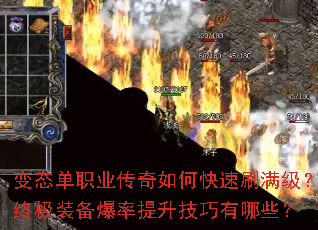变态单职业传奇如何快速刷满级?终极装备爆率提升技巧有哪些? 变态单职业传奇如何快速刷满级?终极装备爆率提升技巧有哪些?
