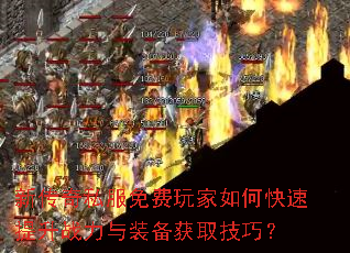 新传奇私服免费玩家如何快速提升战力与装备获取技巧? 新传奇私服免费玩家如何快速提升战力与装备获取技巧?